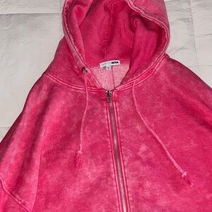 Fashion Nova Hot Pink Zip-Up Hoodie